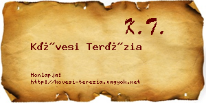 Kövesi Terézia névjegykártya