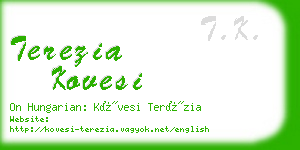 terezia kovesi business card